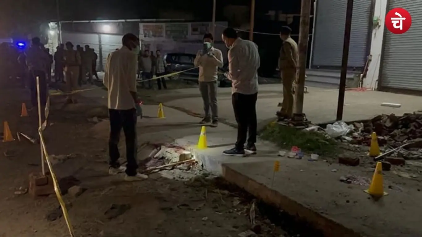 Police team investigating the site following the Ramlila Committee dispute